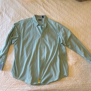 Blue Checkered Button-Up Shirt